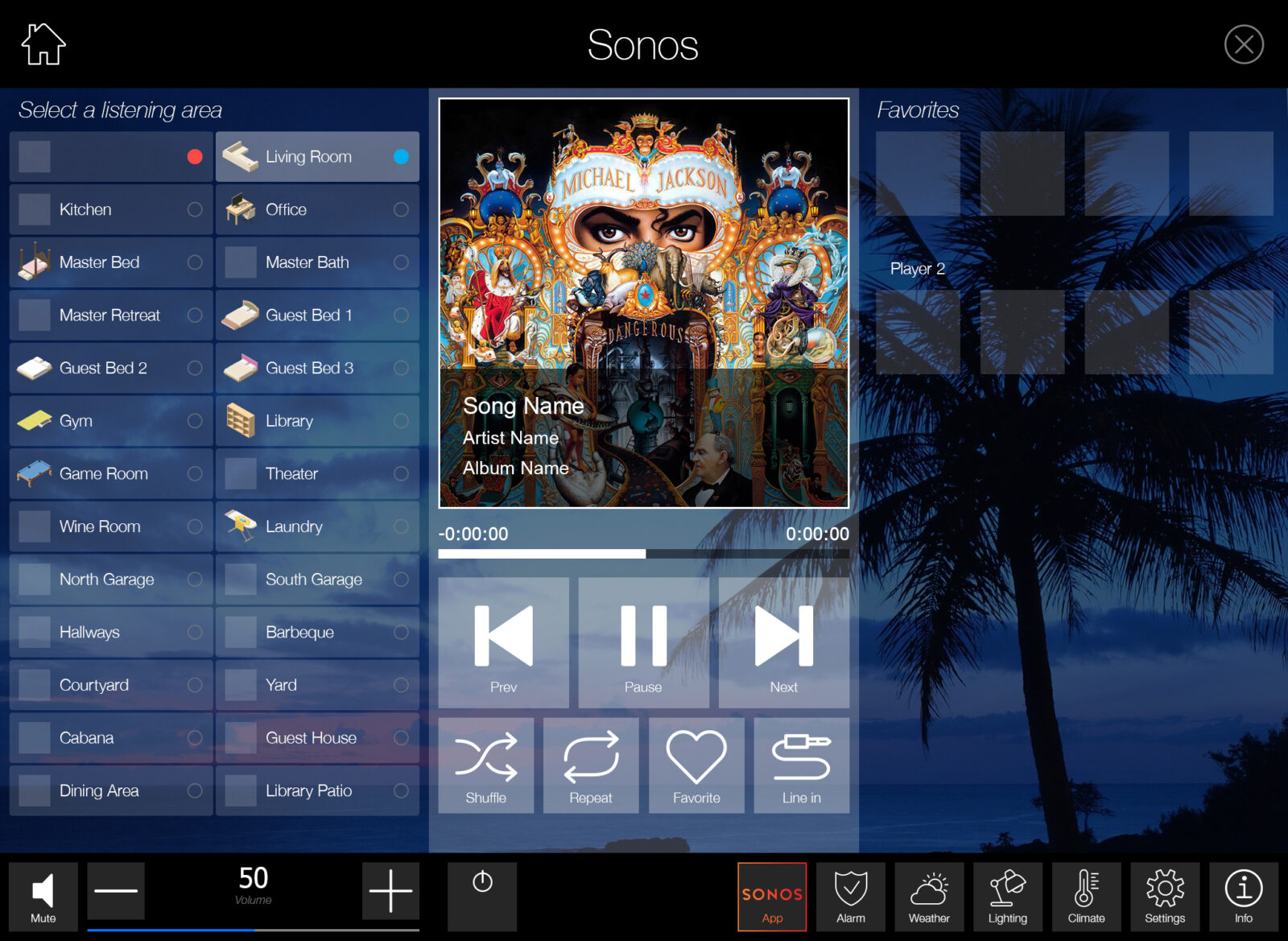 Control screen for Sonos for Smart Home Interface Design